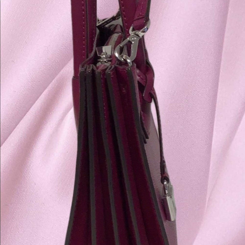 Michael Kors Leather Mercer Crossbody/Handbag, Purple - Picture 6 of 9